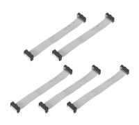 MECCANIXITY Lot de 5 câbles plats IDC - 14 broches - Pas de 2,54 mm - Longueur : 15 cm - Double connecteur femelle - Pour électronique industrielle - Gris
