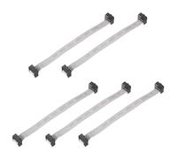 MECCANIXITY Lot de 5 câbles plats IDC - 8 broches - Pas de 2,54 mm - Longueur : 15 cm - Double connecteur femelle - Pour électronique industrielle - Gris