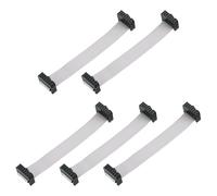 MECCANIXITY Lot de 5 câbles plats IDC à 12 broches, pas de 2,54 mm, longueur 10 cm, double connecteur femelle FC vers FC, câble plat pour électronique industrielle, gris
