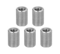 MECCANIXITY Lot de 5 écrous moletés plats M6, en acier inoxydable 304, tête plate diamantée moletée à travers le trou, écrous de réglage pour appareils électroniques, machines, 10 x 15 mm