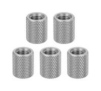 MECCANIXITY Lot de 5 écrous moletés plats M8, en acier inoxydable 304, tête plate diamantée moletée à travers le trou, écrous de réglage pour appareils électroniques, machines, 12 x 15 mm