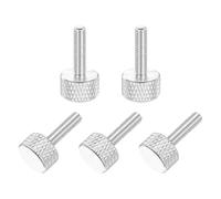 MECCANIXITY Lot de 5 vis moletées à tête plate M4 x 16 mm, en alliage d'aluminium massif, entièrement filetées, vis moletées pour boîtiers d'ordinateur, cartes graphiques, argent