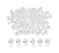 MECCANIXITY Lot de 50 vis en acrylique transparent, M3 x 6 mm en plastique PC Phillips à tête ronde métrique à filetage grossier pour accessoires de machine, transparent