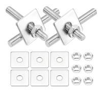 MECCANIXITY Lot de 6 tiges entièrement filetées M5 x 35 mm, tiges filetées en acier inoxydable 304, filetage à droite avec écrou rondelle carrée pour ancrage structurel, vis de fixation