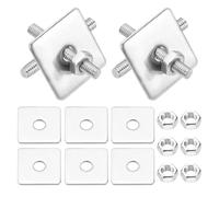 MECCANIXITY Lot de 8 tiges entièrement filetées M3 x 20 mm, tiges filetées en acier inoxydable 304, filetage à droite avec écrou rondelle carrée pour ancrage structurel, vis de fixation