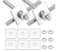 MECCANIXITY Lot de 8 tiges entièrement filetées M4 x 40 mm, tiges filetées en acier inoxydable 304, filetage à droite avec écrou rondelle carrée pour ancrage structurel, vis de fixation