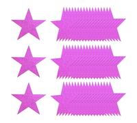MECCANIXITY Lot de 80 découpes en forme d'étoile à paillettes de 12,7 cm pour tableau d'affichage, fournitures de décoration murale de fête, rose rouge