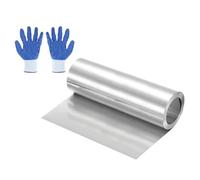 MECCANIXITY Rouleau clignotant en aluminium de 101,6 x 15,2 cm, panneaux de toit en aluminium 1060 de 0,4 mm d'épaisseur, bande de toiture en métal avec gants en nitrile pour réparation de toiture