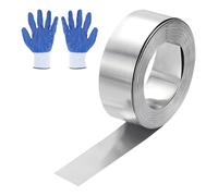 MECCANIXITY Rouleau clignotant en aluminium de 299,7 x 1 cm, panneaux de toit en aluminium 1060 de 0,6 mm d'épaisseur, bande de toiture en métal avec gants en nitrile pour réparation de toiture, tôle