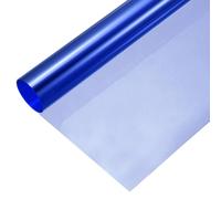 MECCANIXITY Rouleau de film irisé pour fenêtre - 61 x 99,1 cm - Tissu PVC holographique irisé - Rouleau de papier vinyle transparent pour loisirs créatifs, emballage cadeau, décoration de sac - Bleu