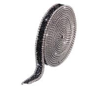 MECCANIXITY Rouleau de ruban de strass auto-adhésif de 15 mm pour projets d'art et d'artisanat, voitures, téléphones, décorations d'anniversaire - Noir