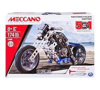 MECCANO - Moto 5 MODÈLES - 5 Modèles De Véhicules Motos A Construire - Coffret Inventions avec 174 Pièces Et 2 Outils - Jeu de Construction - Jouet Enfant 8 Ans et +