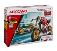 MECCANO - VOITURE ET MOTO 5 MODÈLES - Coffret Inventions Avec 132 Pièces Et 2 Outils - Jeu de Construction - 5 Modèles Différents de Véhicules à Construire - 6053371 - Jouet Enfant 10 Ans et +