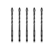 Meccion Forets pour Carrelage 7mm 5Pcs Forets Professionnels en Croix Carbure de Tungstène pour Carrelage, Brique, Verre, Porcelaine, Plastique, Bois, Ciment, Métal Doux