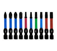 Meccion Jeu de Embouts Tournevis Pozidriv and Torx Professionnels 10Pcs Longueur 50mm Embouts Visseuse Magnétique à Choc PZ1-PZ3/T10-T30 avec 1/4" Hexagonale Tige