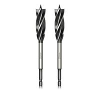 Meccion Professionnel Foret à Bois 20mm x 165mm x 2Pcs Mèche à Tarière avce Auto-alimenté Pointe Pilote, 1/4 Pouce Tige Hexagonale Foret pour le Travail du Bois