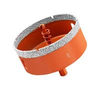 Meccion Scie Cloche à Carrelage Diamantée avec Foret Guidage, Brasé Sous Vide Revêtement Diamant Foret pour Carrelage, Porcelaine, Verre, Marbre, Céramique (85mm)