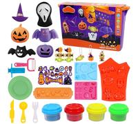 Mecctuck 22 Pièces Pate a Modeler, Pate à Modeler Halloween, Accessoire Pate a Modeler Enfant, Plasticine Halloween, Cadeau Halloween pour Cadeaux de Fête Carnaval Anniversaire (A)