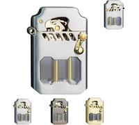 Mecha Briquet à bascule en métal, briquet à bascule rétro en métal résistant au kérosène, briquet à bascule rétro transparent avec réservoir d'huile (C)