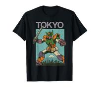 Mecha Robot Fighting Pose Boys Poster Japonais Vintage Tokyo T-Shirt