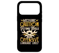 Mechanic Caution Flying Tools and Offensive Language Likely Coque pour iPhone 17 Pro Max