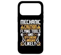 Mechanic Caution Flying Tools and Offensive Language Likely Coque pour iPhone 17 Pro Max