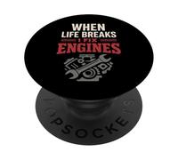 Mechanic Therapy Wrenching is My Therapy Garage Humour Car PopSockets PopGrip Adhésif