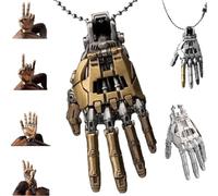 Mechanical Bionic Hand Pendant,Movable Finger Joints Robot Hand Charm Jewelry,Steampunk Mechanical Hands Pendant Necklace,Robotic Arm Jewelry Gift For Men Women