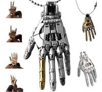 Mechanical Bionic Hand Pendant,Movable Finger Joints Robot Hand Charm Jewelry,Steampunk Mechanical Hands Pendant Necklace,Robotic Arm Jewelry Gift For Men Women
