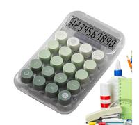 Mechanical Button Desk Calculator, Manual Key Input Device, Handheld Anti Slip Base, Tactile Press Key Layout, Office Calculation Equipment, Home Office Accounting Math