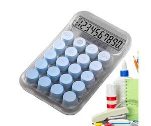 Mechanical Calculator - Anti-Slip Desk Calculator with Mechanical Buttons | Cute Transparent Handheld Aesthetic Calculators | Gradient Color Design, Financial/Business/Students, for Home School of