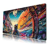 Mechanical Cattle Strange Planet Tapis de souris Motif scène spatiale Grand tapis de souris XXL avec clavier étendu futuriste vaisseau spatial cosmique 80 x 40 cm, 80 x 40 cm, SBD-40 x 80