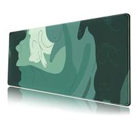 Mechanical Cattle Tapis souris étendu motif chat vert mignon - Grand tapis souris jeu XL - Long tapis bureau minimaliste ordinateur portable - Tapis souris bureau - Grand tapis souris de