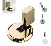 Mechanical Floor Door Stopper,Magnetic Door Stop, Invisible Mechanical Door Stop, Silent Door Stop,for Up to 3/4 Inch High Door Gaps,Adjustable Height Door Holder, No Nails or Screws (Gold)