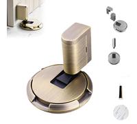 Mechanical Floor Door Stopper,Magnetic Door Stop, Invisible Mechanical Door Stop, Silent Door Stop,for Up to 3/4 Inch High Door Gaps,Adjustable Height Door Holder, No Nails or Screws (Antique yellow)