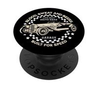 Mechanics Garage Workshop Classic Vintage Car Checkered Flag PopSockets PopGrip Adhésif