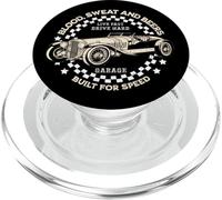 Mechanics Garage Workshop Classic Vintage Car Checkered Flag PopSockets PopGrip pour MagSafe