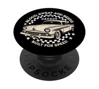 Mechanics Garage Workshop Vintage Car Classic Checkered Flag PopSockets PopGrip Adhésif