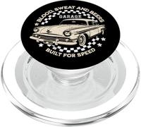 Mechanics Garage Workshop Vintage Car Classic Checkered Flag PopSockets PopGrip pour MagSafe