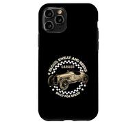 Mechanics Garage Workshop Vintage Classic Car Checkered Flag Coque pour iPhone 11 Pro