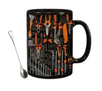 Mechanic's Toolbox Mug, 11oz Ceramic Mechanic Toolbox Coffee Cup,Creativity Funny Tool Box Tea Mug for Husband Dad(Yellow)