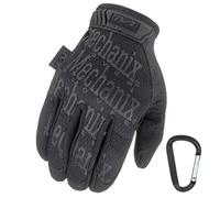 Mechanix WEAR Gants d'intervention originaux, respirants et résistants à l'abrasion + mousqueton Gear, gants originaux en noir, coyote, multicam/tailles S, M, L, XL (XL, noir/couverture), Noir /