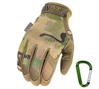 Mechanix WEAR Gants d'intervention originaux, respirants et résistants à l'abrasion + mousqueton Gear, gants originaux en noir, coyote, multicam/tailles S, M, L, XL (M, Multicam)