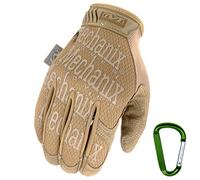 Mechanix WEAR Gants d'intervention originaux, respirants et résistants à l'abrasion + mousqueton Gear, gants originaux en noir, coyote, multicam/tailles S, M, L, XL (S, Coyote)