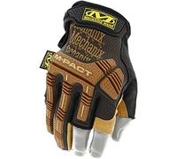 Mechanix Wear M-Pact® Gants en cuir avec cadre en cuir, taille L, marron/noir