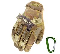 Mechanix Wear + Rt Outdoor Mechanix Wear M-Pact Utilisation tactique gant, optimal Chutz, meilleur ajustement respirant + mousquetons Gear, Noir Covert, Coyote, loup gris, taille: S, M, L, XL (S, Mul