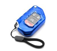 MECHCOS Compatible avec Jeep Wrangler JL JLU Rubicon Jeep Gladiator JT Sahara JLU OHT1130261 Bleu TPU Flip Key Fob Coque de protection de la peau de protection sans clé Accessoires