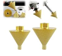 Mèche à chanfreiner biseautée diamant pour meuleuse d'angle, forets coniques à 11 fils, foret conique en céramique, chanfrein, chanfrein, trou élargi, polissage pour verre, marbre, granit (38 mm + 50