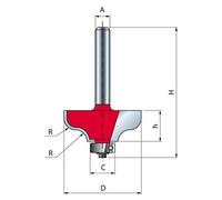 Mèche à doucine avec feuillure - Ø31,8 H12,7/54,2 Q8 Z2 - F03FR01816 -38-20208P