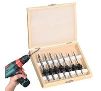 Mèche à Fraiser - Outils de Menuiserie en Acier Conique,Kit de 7 Mèches pour le Bois | pour Travail du Bois, Meubles, Terrasses et Réparation Maison